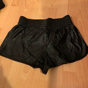 Faux leather shorts
